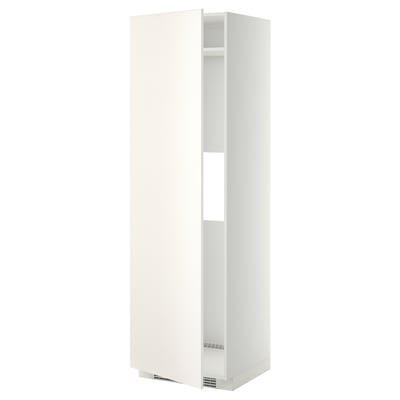 METOD Armoire réfrigérateur/congél+pte, blanc/Veddinge blanc, 60x60x200 cm