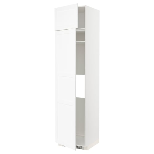 METOD Armoire réfrigérateur/congélateur, blanc Enköping/blanc effet bois, 60x60x240 cm