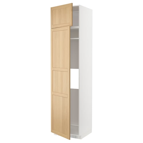 METOD Armoire réfrigérateur/congélateur, blanc/Forsbacka chêne, 60x60x240 cm