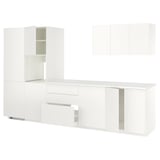 METOD Cuisine, blanc/Veddinge blanc, 346x60x208 cm