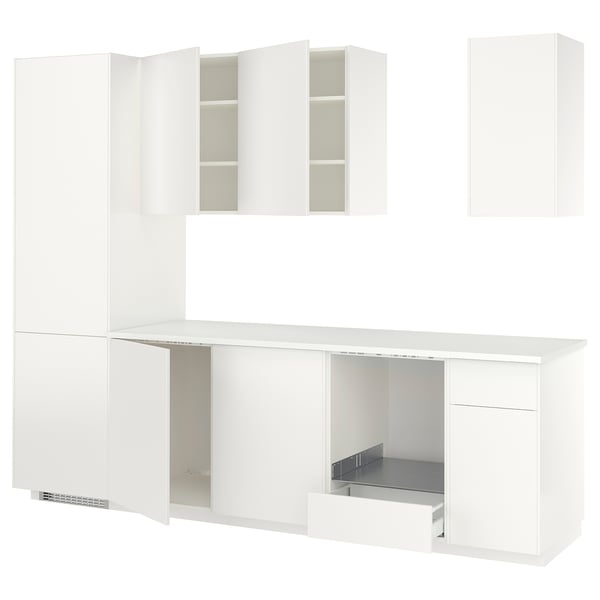METOD Cuisine, blanc/Veddinge blanc, 287x60x228 cm