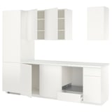 METOD Cuisine, blanc/Veddinge blanc, 287x60x228 cm