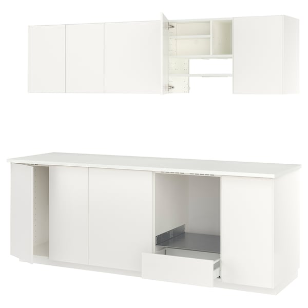 METOD Cuisine, blanc/Veddinge blanc, 246x60x207 cm