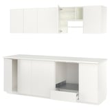 METOD Cuisine, blanc/Veddinge blanc, 246x60x207 cm
