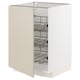 METOD Élément bas avec corbeilles en fil, blanc/Havstorp beige, 60x60 cm