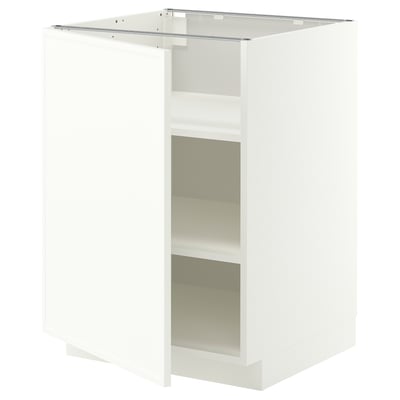 METOD Élément bas avec tablettes, blanc/Aspudden blanc mat, 60x60 cm