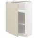 METOD Élément bas avec tablettes, blanc/Havstorp beige, 60x37 cm