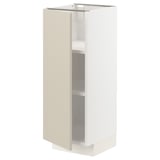 METOD Élément bas avec tablettes, blanc/Havstorp beige, 30x37 cm