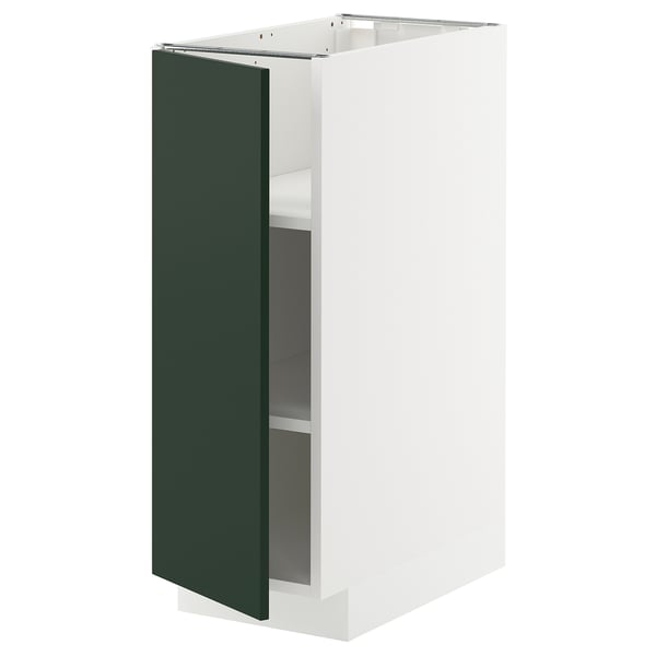 METOD Élément bas avec tablettes, blanc/Havstorp vert profond, 30x60 cm