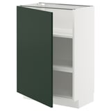 METOD Élément bas avec tablettes, blanc/Havstorp vert profond, 60x37 cm