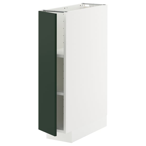 METOD Élément bas avec tablettes, blanc/Havstorp vert profond, 20x60 cm