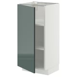 METOD Élément bas avec tablettes, blanc/Kallarp gris-vert foncé brillant, 40x37 cm