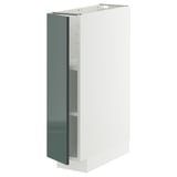METOD Élément bas avec tablettes, blanc/Kallarp gris-vert foncé brillant, 20x60 cm