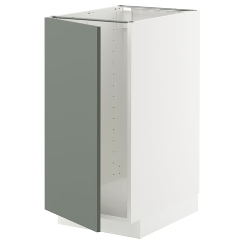METOD Élément bas évier/tri, blanc/Nickebo gris mat-vert, 40x60 cm