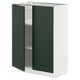 METOD Élément bas tablette/2portes, blanc/Havstorp vert profond, 60x37 cm