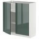 METOD Élément bas tablette/2portes, blanc/Kallarp gris-vert foncé brillant, 80x37 cm
