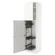 METOD Élément haut + rangements prod entr, blanc Enköping/blanc effet bois, 60x60x220 cm