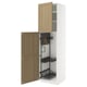 METOD Élément haut + rangements prod entr, blanc/Forsbacka chêne, 60x60x220 cm