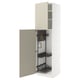 METOD Élément haut + rangements prod entr, blanc/Havstorp beige, 60x60x220 cm