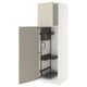 METOD Élément haut + rangements prod entr, blanc/Havstorp beige, 60x60x200 cm