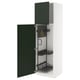 METOD Élément haut + rangements prod entr, blanc/Havstorp vert profond, 60x60x200 cm