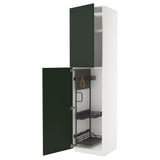 METOD Élément haut + rangements prod entr, blanc/Havstorp vert profond, 60x60x240 cm