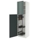 METOD Élément haut + rangements prod entr, blanc/Kallarp gris-vert foncé brillant, 60x60x220 cm