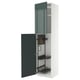 METOD Élément haut + rangements prod entr, blanc/Kallarp gris-vert foncé brillant, 60x60x240 cm