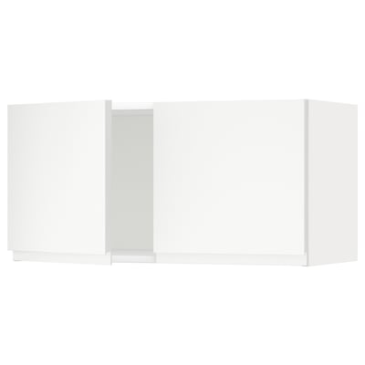 METOD Élément mural 2 portes, blanc/Voxtorp blanc mat, 80x40 cm