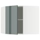 METOD Élément mural angle + tablettes, blanc/Kallarp gris-vert foncé brillant, 68x60 cm