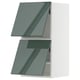 METOD Élément mural horizontal+2 portes, blanc/Kallarp gris-vert foncé brillant, 40x80 cm