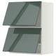 METOD Élément mural horizontal+2 portes, blanc/Kallarp gris-vert foncé brillant, 60x80 cm