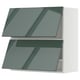 METOD Élément mural horizontal+2 portes, blanc/Kallarp gris-vert foncé brillant, 80x80 cm