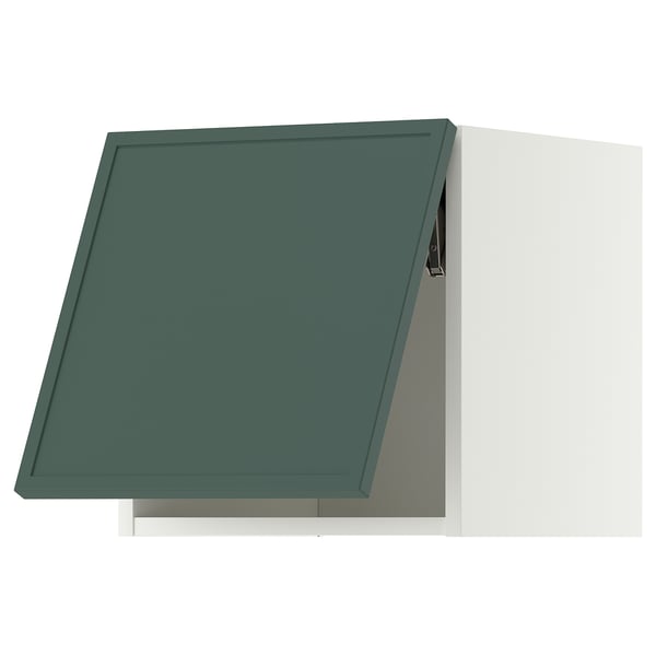 METOD Élément mural horizontal, blanc/Aspudden gris-vert foncé, 40x40 cm