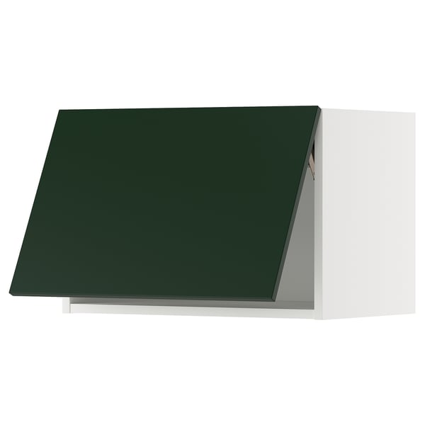 METOD Élément mural horizontal, blanc/Havstorp vert profond, 60x40 cm