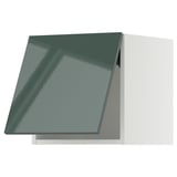 METOD Élément mural horizontal, blanc/Kallarp gris-vert foncé brillant, 40x40 cm