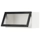 Option: METOD Élément mural horizontal vitré, blanc/Hejsta verre cannelé anthracite, 80x40 cm