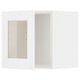 METOD Élément mural porte vitrée, blanc Enköping/blanc effet bois, 40x40 cm