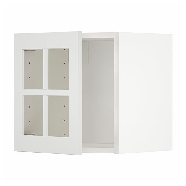 METOD Élément mural porte vitrée, blanc/Stensund blanc, 40x40 cm