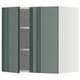 METOD Élément mural tablettes/2portes, blanc/Kallarp gris-vert foncé brillant, 60x60 cm