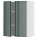 METOD Élément mural tablettes/2portes, blanc/Kallarp gris-vert foncé brillant, 60x80 cm