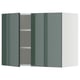 METOD Élément mural tablettes/2portes, blanc/Kallarp gris-vert foncé brillant, 80x60 cm