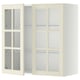 METOD Élément mural+tablettes/2ptes vitr, blanc/Bodbyn blanc cassé, 80x80 cm