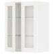 METOD Élément mural+tablettes/2ptes vitr, blanc Enköping/blanc effet bois, 60x80 cm