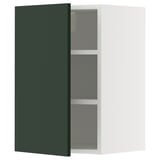 METOD Élément mural + tablettes, blanc/Havstorp vert profond, 40x60 cm