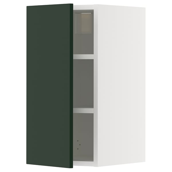 METOD Élément mural + tablettes, blanc/Havstorp vert profond, 30x60 cm