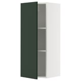 METOD Élément mural + tablettes, blanc/Havstorp vert profond, 40x100 cm