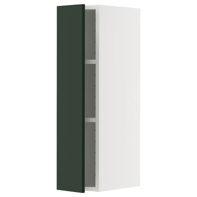 METOD Élément mural + tablettes, blanc/Havstorp vert profond, 20x80 cm