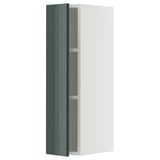 METOD Élément mural + tablettes, blanc/Kallarp gris-vert foncé brillant, 20x80 cm
