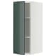 METOD Élément mural + tablettes, blanc/Kallarp gris-vert foncé brillant, 30x80 cm